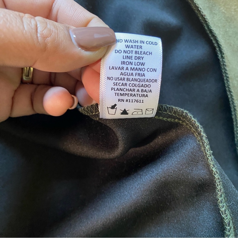 HAVE Los Angeles Long Open Cardigan Coat Small Olive green Trendy‎ Pockets - Picture 8 of 10